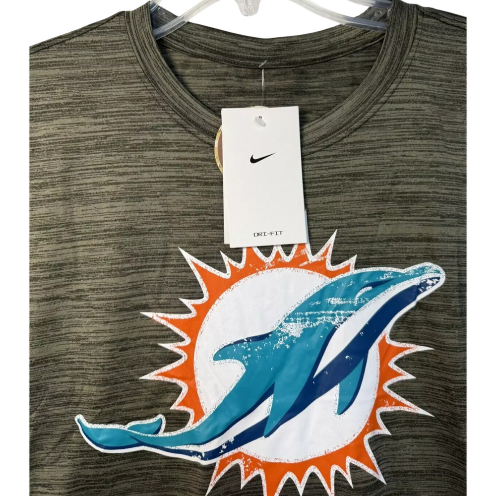 Nike Miami Dolphins 2022 Salute to Service Velocity Team T-Shirt Olive Mens XXL - Picture 7 of 11